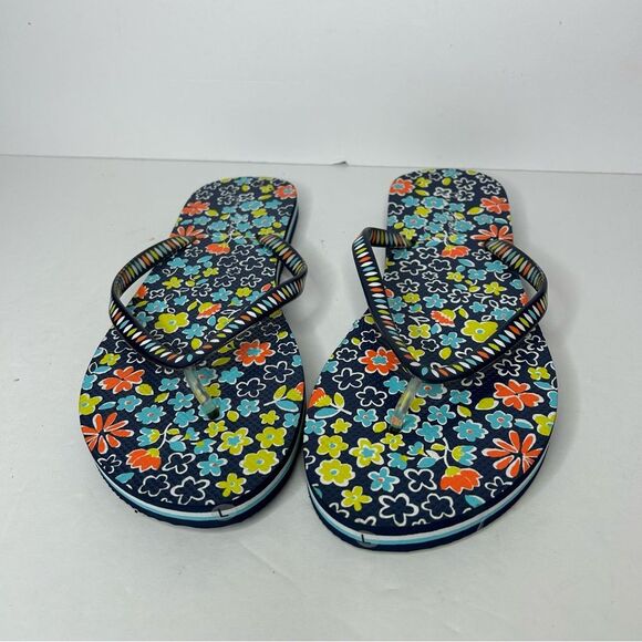Vera Bradley Colorful Floral Flip Flops 9-10 - Picture 2 of 6